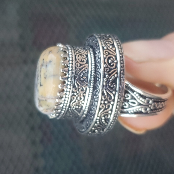 New Dendritic Opal 925 Silver Statement Ring. - Picture 16 of 16